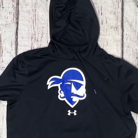 Seton Hall University Pirates Under Armour Black Hoodie College Sweatshirt - Picture 2 of 4